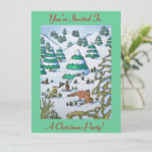 sneeuwscrisma - uitnodiging voor vos - en konijnen (Staand voorkant)