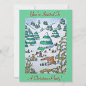 sneeuwscrisma - uitnodiging voor vos - en konijnen (Voorkant)