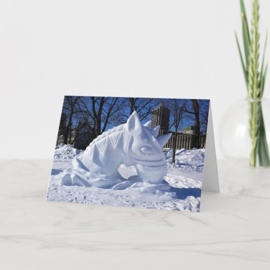 Sneeuwsculptuur, Quebec, Canada Bedankkaart (Voorkant)