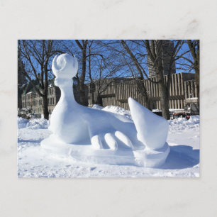 Sneeuwsculptuur, Quebec, Canada Briefkaart