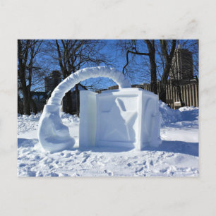 Sneeuwsculptuur, Quebec, Canada Briefkaart