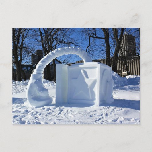 Sneeuwsculptuur, Quebec, Canada Briefkaart (Voorkant)