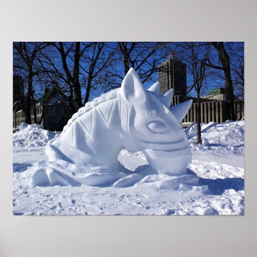 Sneeuwsculptuur, Quebec, Canada Poster (Voorkant)