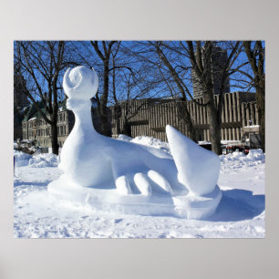 Sneeuwsculptuur, Quebec, Canada Poster