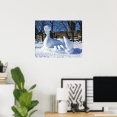 Sneeuwsculptuur, Quebec, Canada Poster (Thuiskantoor)