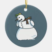 Sneeuwse blauwe keramische sierbloem keramisch ornament (Voorkant)