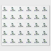 Sneeuwse hefingewichten cadeaupapier (Vlak)