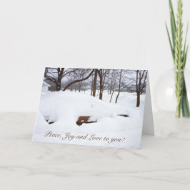 Sneeuwse Humor Kerstmis Vintage Car Covered Snowst Feestdagen Kaart