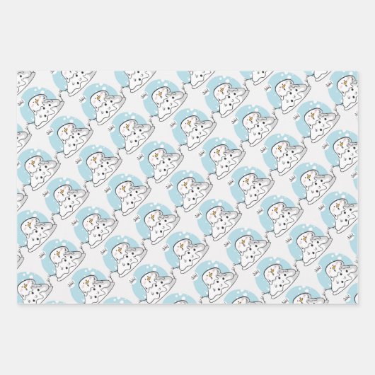 Sneeuwse kerstkaarten inpakpapier vel (Voorkant 2)