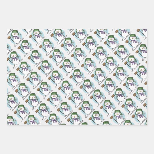 Sneeuwse kerstkaarten inpakpapier vel (Voorkant)