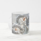 Sneeuwse kerstmok matglas koffiemok (Voorkant links)