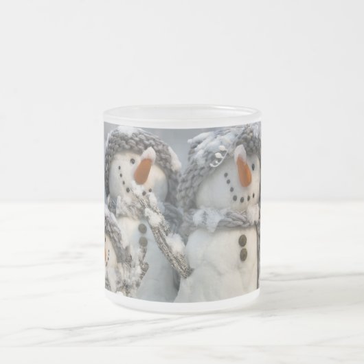 Sneeuwse kerstmok matglas koffiemok (Center)