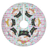 Sneeuwse rok Prettige feestdagen Snowmen Kerstboom Rok (Voorkant)