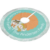 Sneeuwse Stippen en Snowflakes Holiday Tree Skirt Kerstboom Rok (Gekanteld)