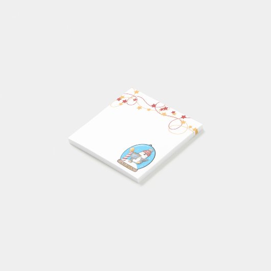 Sneeuwse Wereldbol kerstpinguïn Post-it Notes (Schuin)