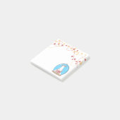 Sneeuwse Wereldbol kerstpooier Beer Post-it Notes (Schuin)