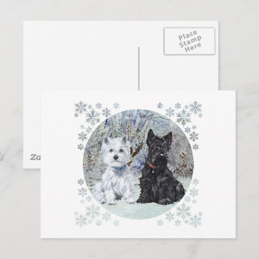 Sneeuwse wijk briefkaart (Voorkant / Achterkant)