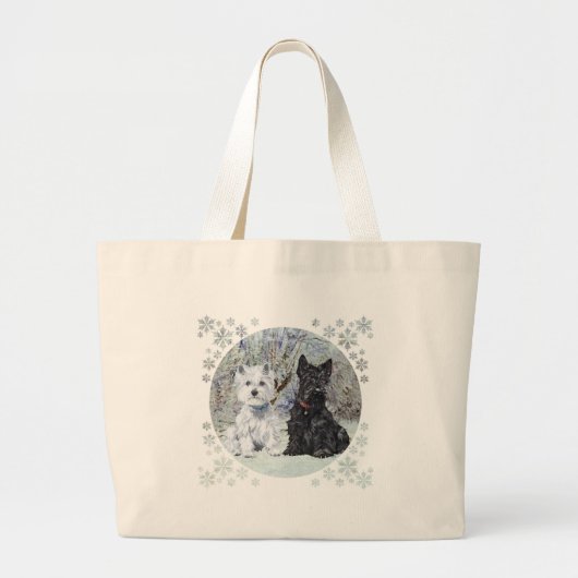 Sneeuwse wijk grote tote bag (Voorkant)