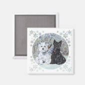 Sneeuwse wijk magneet (Voorkant / Achterkant)