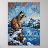 Sneeuwserenade: Wasbeer uitzicht in het maanlicht Poster (Voorkant)