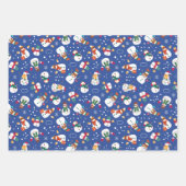 Sneeuwset van 3 Wereldbollen en Sneeuwpoppen Inpakpapier Vel (Voorkant 3)