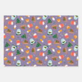 Sneeuwset van 3 Wereldbollen en Sneeuwpoppen Inpakpapier Vel (Voorkant 2)