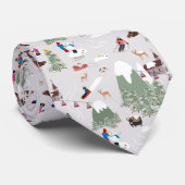 Sneeuwski skipistes landschap stropdas (Opgerold)