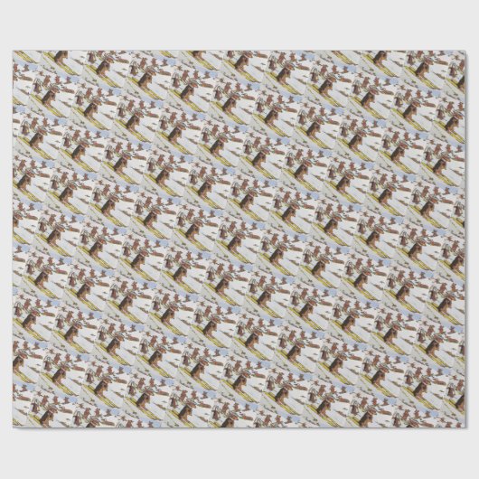 Sneeuwskibergen Cadeaupapier (Vlak)