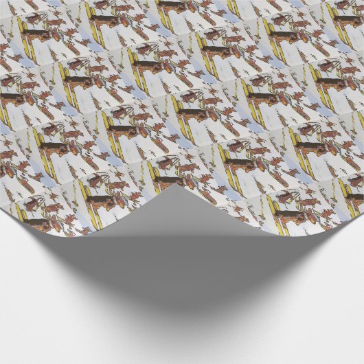 Sneeuwskibergen Cadeaupapier (Hoek)