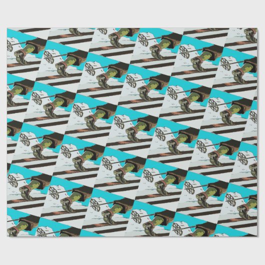 Sneeuwskibergen Cadeaupapier (Vlak)