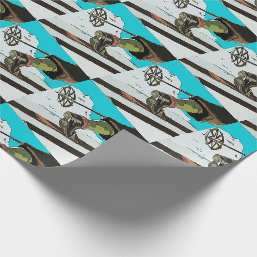 Sneeuwskibergen Cadeaupapier (Hoek)