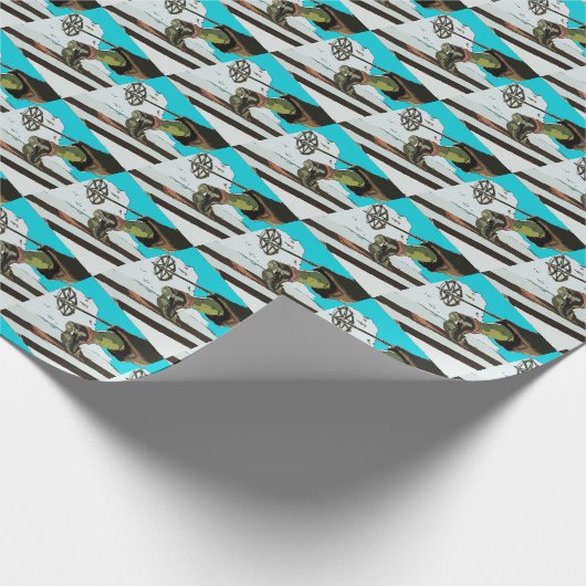 Sneeuwskibergen Cadeaupapier (Hoek)