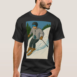Sneeuwskiën met gitaar-shirt t-shirt