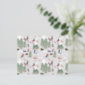 Sneeuwskiën Mountain Skigebieden Landschap Feestdagenkaart (Staand voorkant)