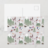 Sneeuwskiën Mountain Skigebieden Landschap Feestdagenkaart (Voorkant / Achterkant)