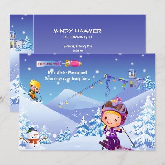 Sneeuwskiën op uitnodiging (Voorkant / Achterkant)