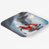 Sneeuwskiën Verjaardagspapier Bord (Gebogen)