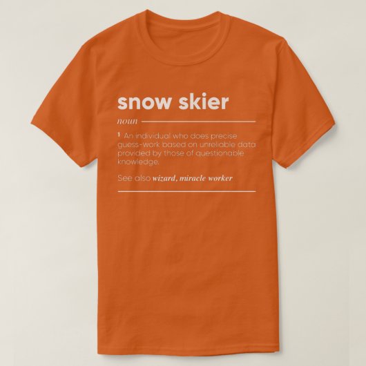 Sneeuwskier Definition Funny Noun T-shirt (Design voorkant)