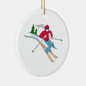 SNEEUWSKIER KERAMISCH ORNAMENT (Rechts)