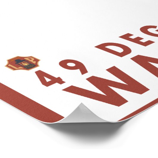 Sneeuwskier op de dalende ondergrond - 49 graden n poster (Hoek)