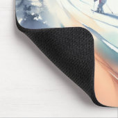 Sneeuwskiërs in Waterverf Muismat (Hoek)