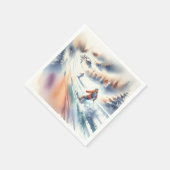 Sneeuwskiërs in Waterverf Servet (Hoek)