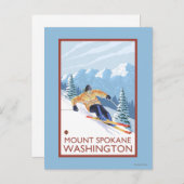 Sneeuwskiever - Mount Spokane Briefkaart (Voorkant / Achterkant)