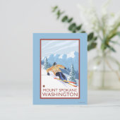 Sneeuwskiever - Mount Spokane Briefkaart (Staand voorkant)