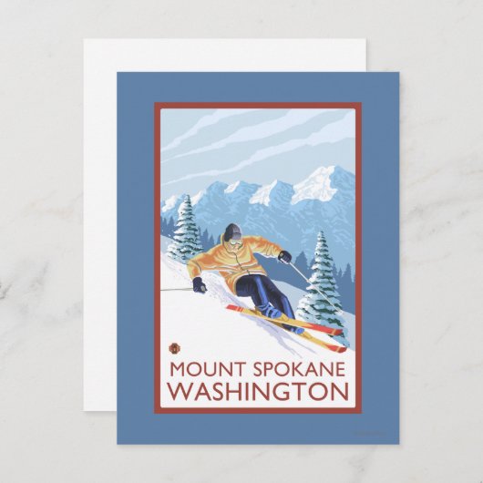 Sneeuwskiever - Mount Spokane Briefkaart (Voorkant / Achterkant)