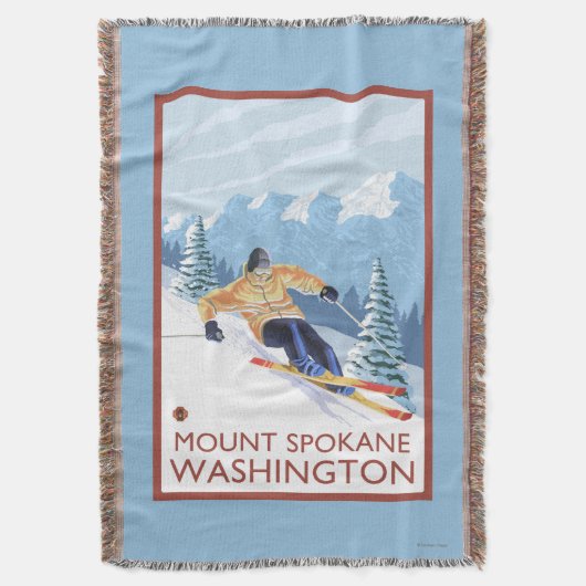 Sneeuwskiever - Mount Spokane Deken (Voorkant Verticaal)