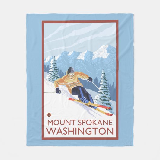 Sneeuwskiever - Mount Spokane Fleece Deken (Voorkant)