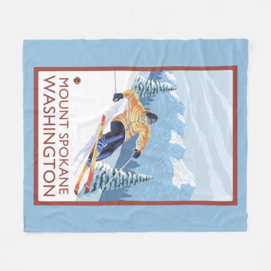 Sneeuwskiever - Mount Spokane Fleece Deken (Voorkant (Horizontaal))