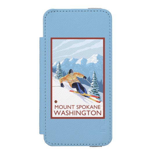 Sneeuwskiever - Mount Spokane Incipio iPhone Portemonnee Hoesje (Voorkant Agenda)