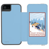Sneeuwskiever - Mount Spokane Incipio iPhone Portemonnee Hoesje (Agenda Open)